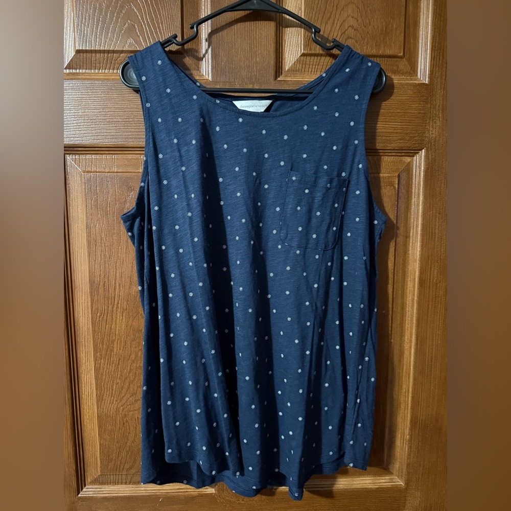 Christopher & Banks Navy Dot Tank Top